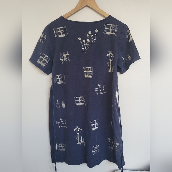 Vintage Linen Embroidered Dress - Picture 2 of 7